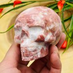 Strawberry Pink Onyx Skull | Realistic Details | Onyx Crystal Skull | Healing Crystal | Fine Art Sculpture | Reiki Skull