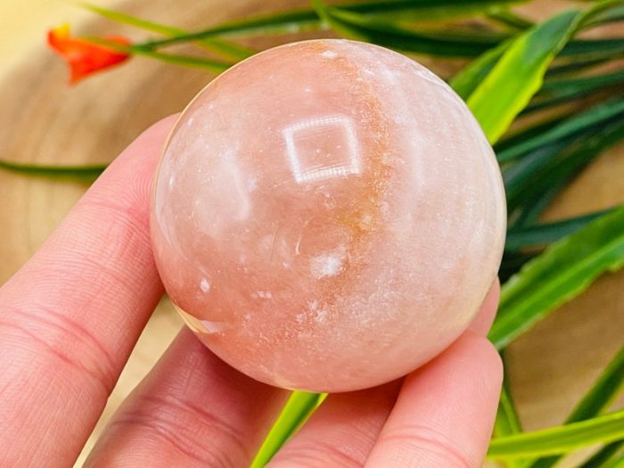 Strawberry Onyx Sphere | Crystal Ball | Hand Polished Crystal | Hand Carved | Crystal Reiki Sphere | Cleansing & Balance | 2" ( 50 mm )