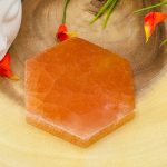 Orange Selenite Charging Station | Hexagon Plate | Chakra Activator | Healing Crystal | Metaphysical Crystal | Powerful Healer | 4 inch