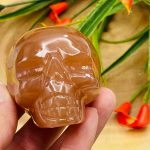 Caramel Calcite Skull | Honey Calcite | Handmade | Crystal Skull | Healing Crystal | Realistic Fine Art Sculpture | Metaphysical Crystal