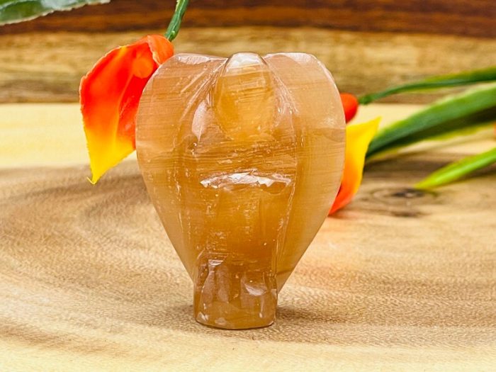 Caramel Honey Angel | Crystal Angel | Crystal Figurine | Standing Statuette | Hand Carved | Angelic Reiki | Metaphysical l Healing Crystal