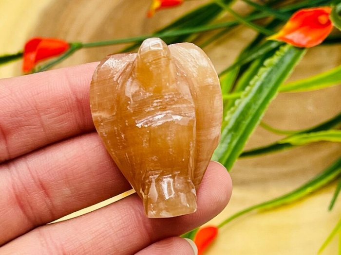 Caramel Honey Angel | Crystal Angel | Crystal Figurine | Standing Statuette | Hand Carved | Angelic Reiki | Metaphysical l Healing Crystal