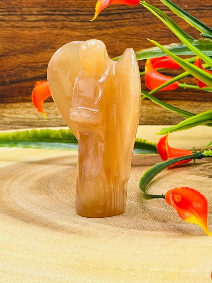 3" Caramel Honey Angel | Crystal Angel | Crystal Figurine | Standing Statuette | Handmade | Angelic Reiki | Metaphysical l Healing Crystal