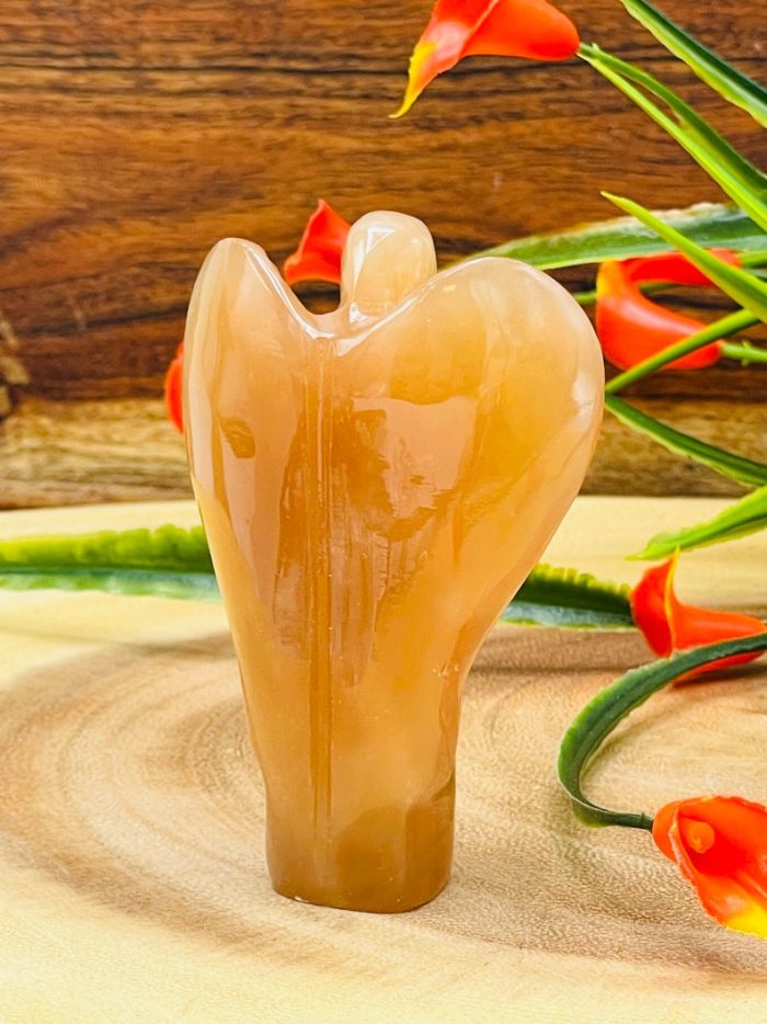 3" Caramel Honey Angel | Crystal Angel | Crystal Figurine | Standing Statuette | Handmade | Angelic Reiki | Metaphysical l Healing Crystal