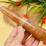 6" Caramel Calcite Massage Wand | Crystal Healing Wand | Soothing & Calming Massage | Spa Massage Wand | Stress Reliever | Healing Tool