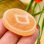 Orange Selenite Worry Stone | Selenite Pocket Thumb Stone | Chakra Activator | Reiki Tool | Meditation | Selenite Palm Crystal Healing Stone