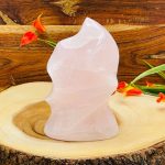 Rose Pink Mangano Fluorescent Calcite Flame Shape Crystal | Pink Calcite Fire Flame Shape Crystal |  Home Decor | Healing Crystal Gemstone
