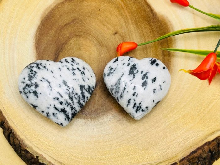 White Tiger Jasper Heart | White Tiger Pocket Stone l Crystal Healing Stone | Soothing & Calming Massage Stone | Stress Reliever