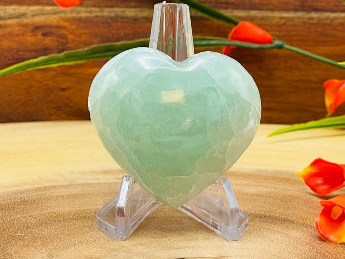 Caribbean Blue Calcite Heart Stone | Aqua Blue Calcite Heart | Massage Stone | Meditation & Healing Crystal | Stress Reliever