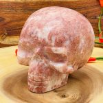 Strawberry Pink Onyx Skull | Realistic Details | Onyx Crystal Skull | Healing Crystal | Fine Art Sculpture | Reiki Skull | 5 inch