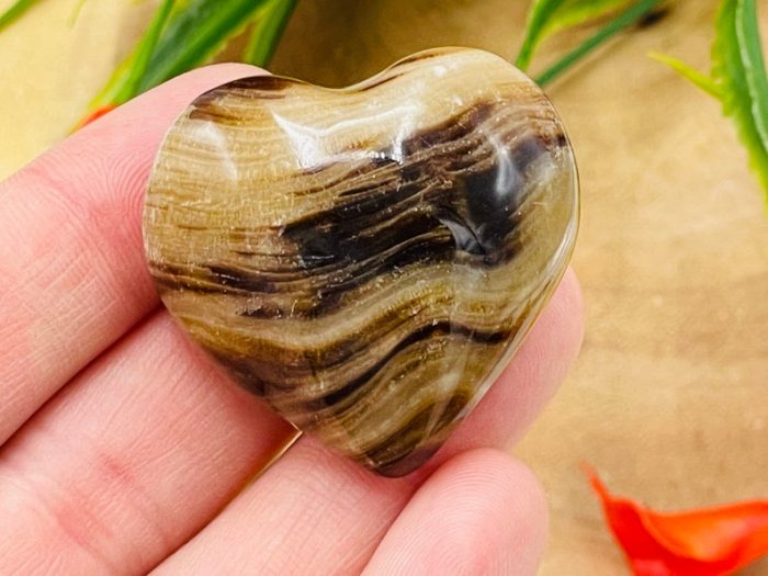 Root Beer Calcite Heart Stone | Chocolate Calcite | Handmade | Polished Gemstones | Healing Crystals & Stones | Meditation | Reiki 1.5", 2"