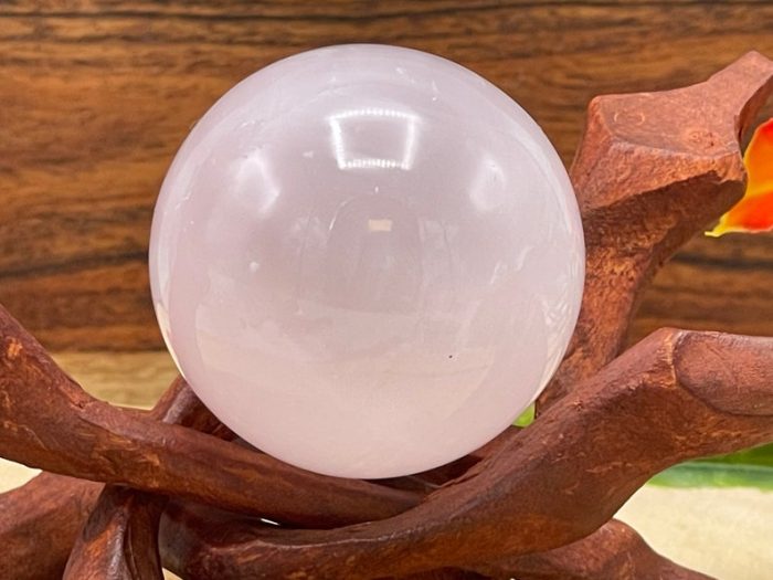 Fluorescent Rose Pink Mangano Calcite Sphere | Pink Calcite Sphere | Crystal Sphere | Crystal Ball | Healing Crystal | Home Decor