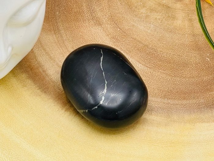 Shungite Palm Stone | Shungite Massage Stone | Pocket Stone | Reiki | Stress Reliever | Highly Energetic Metaphysical | EMF Protection