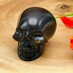 Shungite Skull | Shungite Crystal Skull | Realistic Detail | Handmade Crystal | Healing Fine Art Sculpture | Metaphysical Skull | 1.5" & 2"