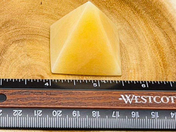 Orange Calcite Pyramid | Yellow Calcite Crystal | Healing Crystal | Reiki Stone | Metaphysical Crystal Decor | 1.5 Inch