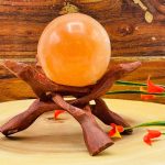 Orange Selenite Sphere | Selenite Crystal | Polished Selenite Crystal | Handmade | Crystal Chakra Reiki | Cleansing, Balance | Meditation