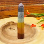 7 Chakra Bonded Obelisk | 7 Chakra Pointer | 7 Chakra Terminated Point | Crystal Point | Healing Crystal Tower | Metaphysical 6 Inch