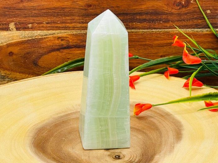 Aqua Blue Calcite Obelisk | Caribbean Blue Calcite Tower | Calcite Point | Handmade Obelisk | Healing Crystal | Metaphysical | Home Decor