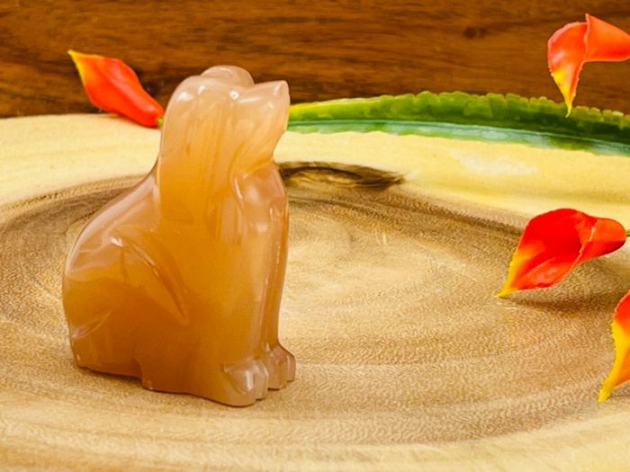 Honey Caramel Calcite Puppy Figurine | Calcite Crystal Dog | Standing Statuette | Metaphysical | Healing Crystal | Sacred Animal | 2 inch