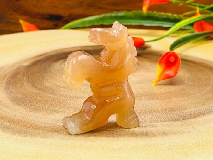 Honey Caramel Calcite Flying Horse Figurine | Crystal Animal Standing Statuette | Metaphysical Healing Crystal | Sacred Animal | 2"