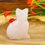 Rose Pink Mangano Fluorescent Calcite Cat Figurine | Pink Calcite Crystal Cat| Metaphysical | Healing Crystal | Sacred Animal | 2 inch