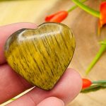 Tigers Eye Crystal Heart | Tiger Eye Crystal Stone | Tiger Eye Hand Carved Stone | Good Luck Charm Stone | Stone of Protection