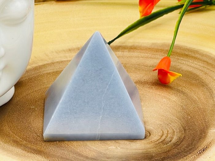 Angelite Crystal Pyramid | Healing Crystal | Reiki Stone | Angelite Pointer | Metaphysical | Crystal Grid | Blue Angelite Reiki Crystal