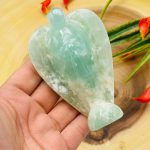 Caribbean Blue Calcite Angel | Aqua Blue Calcite | Crystal Figurine | Standing Statuette | Reiki | Metaphysical | Realistic Details | 4”