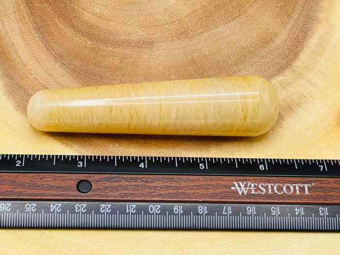 Yellow Aventurine Massage Wand | Crystal Wand | Soothing & Calming Massage | Spa Massage Wand | Stress Reliever | Healing Tool | Reiki | 4"