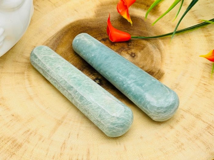 Amazonite Massage Wand | Crystal Healing Wand | Soothing & Calming Massage | Spa Massage Wand | Stress Reliever | Heart and Throat Chakras