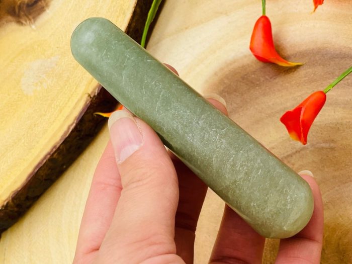 Green Aventurine Massage Wand | Crystal Wand | Soothing & Calming Massage | Spa Massage Wand | Stress Reliever | Healing Tool | Reiki | 4"