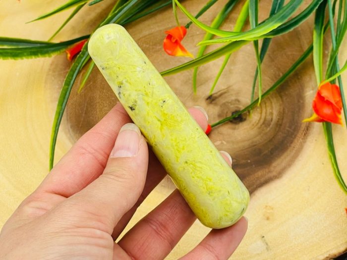 Serpentine Massage Wand | Crystal Healing Wand | Soothing & Calming Massage | Spa Massage | Stress Reliever | Serpentine Healing Tool | 4"