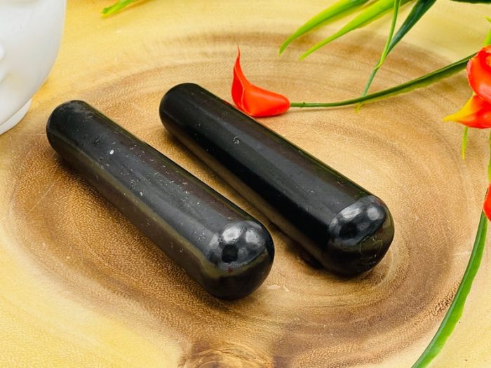 Black Tourmaline Massage Wand | Crystal Healing Wand | Black Tourmaline Soothing & Calming Spa Massage Wand | Stress Reliever Tool | 4 inch