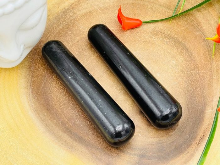 Black Tourmaline Massage Wand | Crystal Healing Wand | Black Tourmaline Soothing & Calming Spa Massage Wand | Stress Reliever Tool | 4 inch