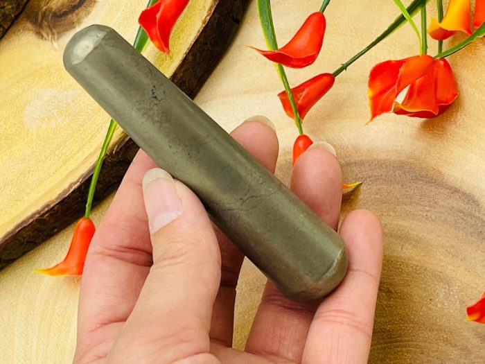 Golden Pyrite Massage Wand | Crystal Healing Wand | Fools Gold Pyrite Soothing & Calming Spa Massage Wand | Stress Reliever | Healing | 4"