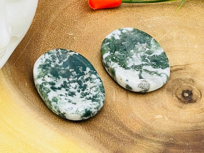 Moss Agate Worry Stone | Moss Agate Crystal Stone | Pocket Worry Stone | Metaphysical Healing Chakra Stone | Reiki Crystal