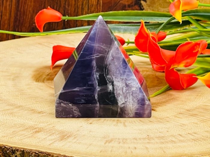 Fluorite Pyramid | Crystal Pyramid | Fluorite Gemstone Pyramid | Healing Crystal & Stone | Stone of Protection | Chakra Stone | 2"