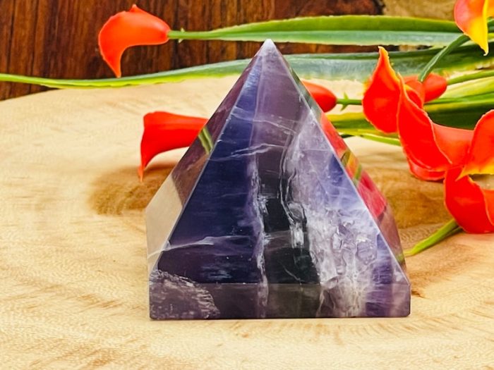 Fluorite Pyramid | Crystal Pyramid | Fluorite Gemstone Pyramid | Healing Crystal & Stone | Stone of Protection | Chakra Stone | 2"