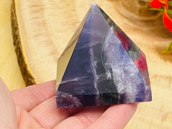 Fluorite Pyramid | Crystal Pyramid | Fluorite Gemstone Pyramid | Healing Crystal & Stone | Stone of Protection | Chakra Stone | 2"