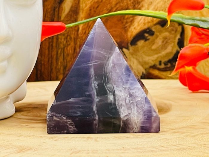 Fluorite Pyramid | Crystal Pyramid | Fluorite Gemstone Pyramid | Healing Crystal & Stone | Stone of Protection | Chakra Stone | 2"