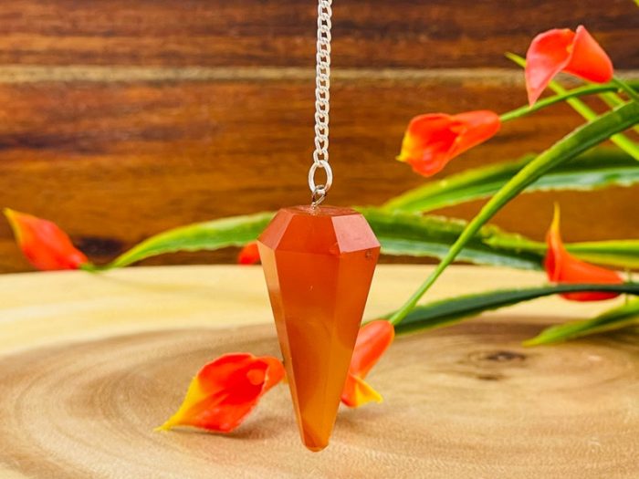 Carnelian Crystal Pendulum