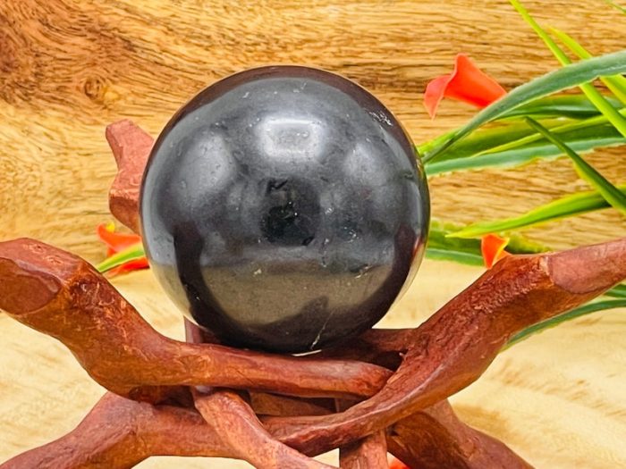 Black Tourmaline Sphere | Black Tourmaline Crystal | Black Tourmaline Gemstone Sphere | Stress Reliever | Healing Chakra | 2 inch (50 mm)