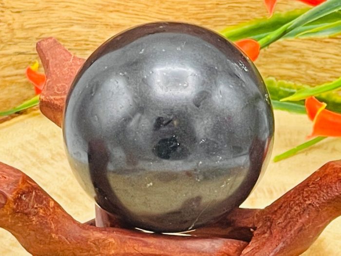 Black Tourmaline Sphere | Black Tourmaline Crystal | Black Tourmaline Gemstone Sphere | Stress Reliever | Healing Chakra | 2 inch (50 mm)