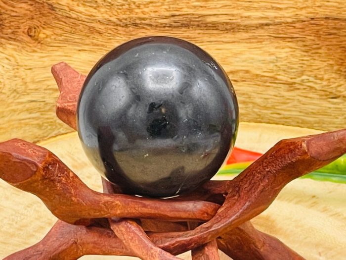 Black Tourmaline Sphere | Black Tourmaline Crystal | Black Tourmaline Gemstone Sphere | Stress Reliever | Healing Chakra | 2 inch (50 mm)