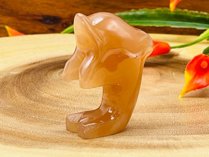 Honey Caramel Calcite Dolphin Figurine | Calcite Crystal Fish | Standing Statuette | Metaphysical | Healing Crystal | Sacred Animal | 2"