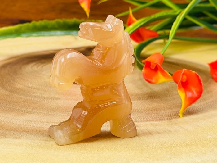 Honey Caramel Calcite Flying Horse Figurine | Crystal Animal Standing Statuette | Metaphysical Healing Crystal | Sacred Animal | 2"