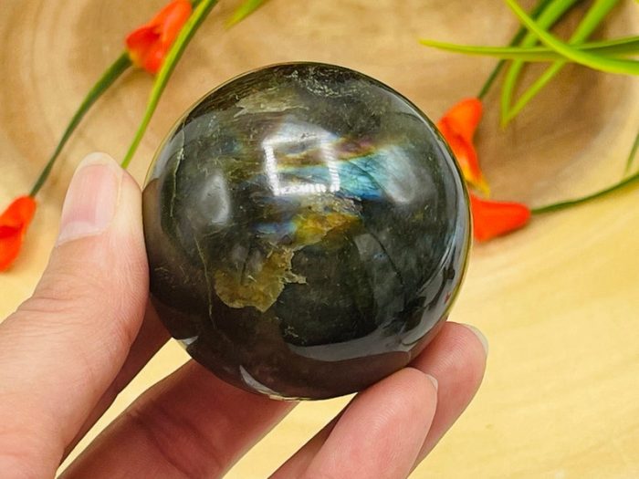 Labradorite Sphere | Labradorite Crystal | Labradorite Gemstone Reiki Sphere | Stress Reliever | Healing Chakra Stone | 2 inch (50 mm)