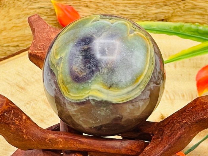 Fluorite Sphere | Crystal Healing Ball | Rainbow Fluorite Massage Sphere | Spa Massage | Reiki | Stress Reliever | 2" - 2.5" (50 - 60 mm)