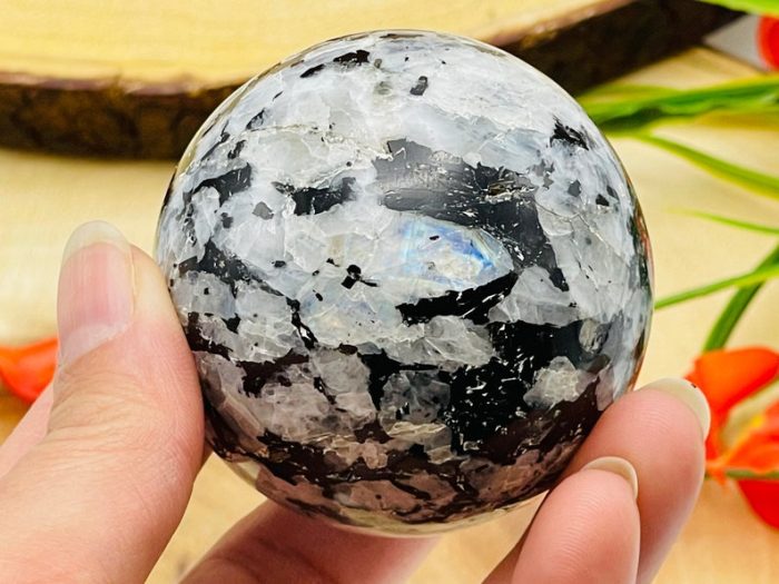 Rainbow Moonstone Sphere | Moonstone Stone | Moonstone Gemstone Reiki Sphere | Stress Reliever | Healing Stone | 2"- 2.5" (50 - 60 mm)