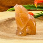 Honey Caramel Calcite Howling Wolf Figurine | Crystal Carving | Standing Statuette | Reiki Metaphysical Healing Crystal | Sacred Animal | 2"